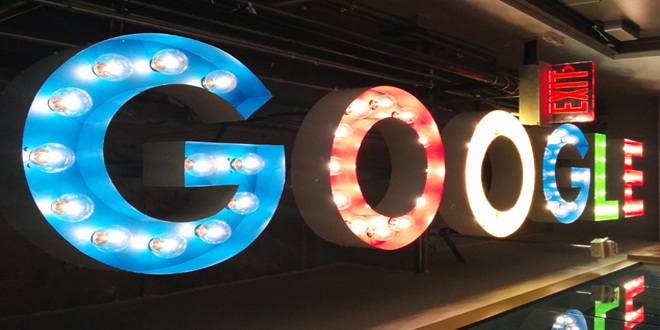 Google Ceiling Mounted Light Bulb Sign
