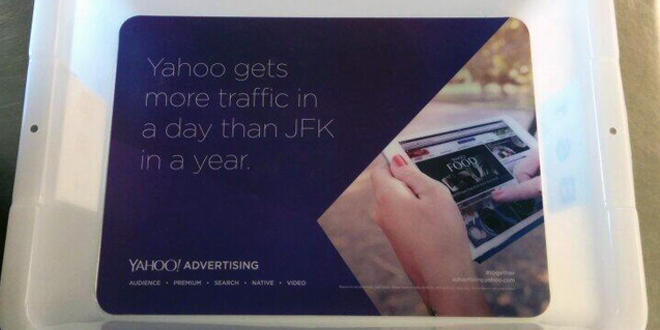 JFK Security Bins With Yahoo Ads